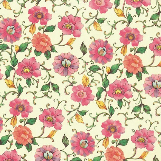Pink Flower Print Italian Paper ~ Carta Varese Italy